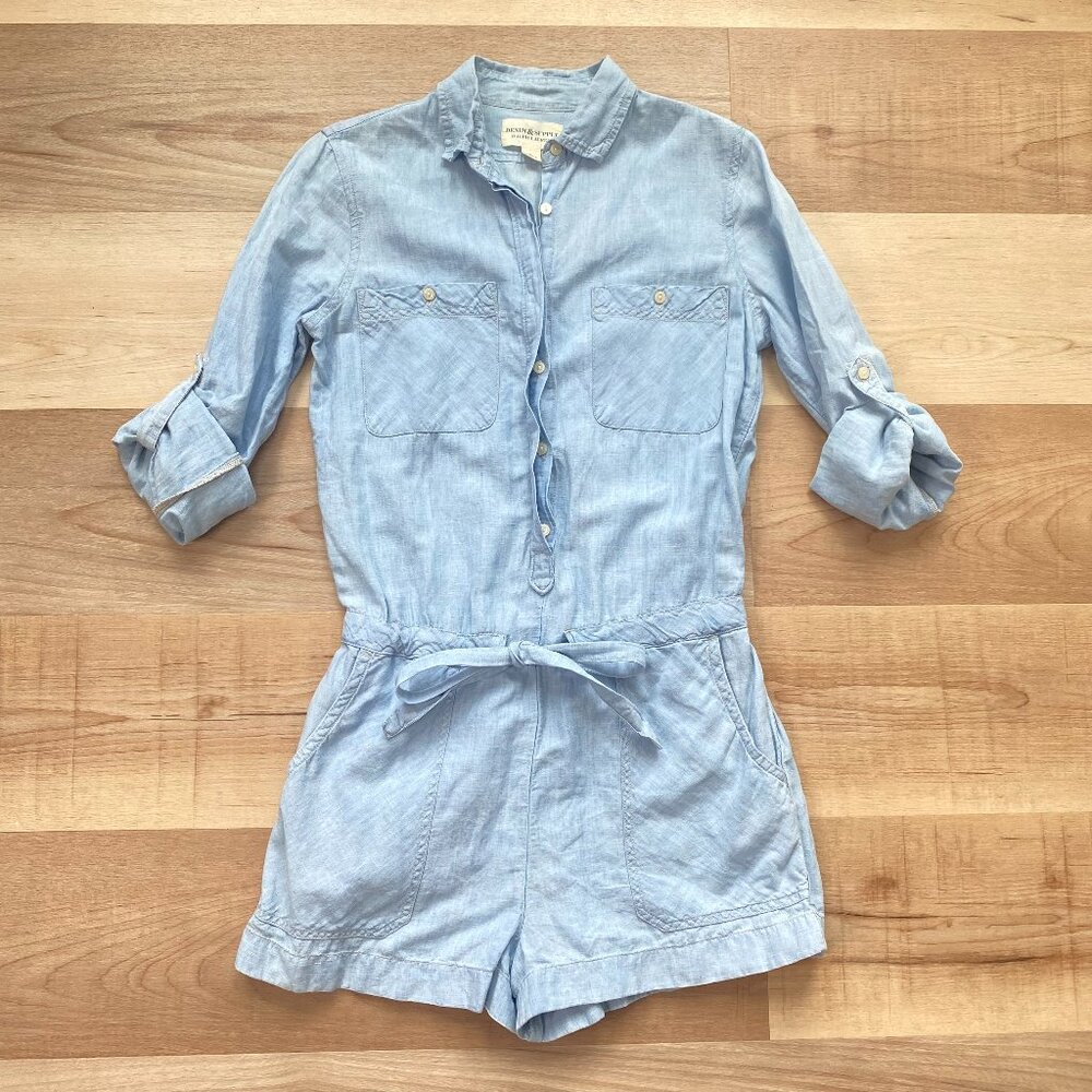 Denim & Supply Ralph Lauren Women's Lake Front Linen Romper Size Small Beachy